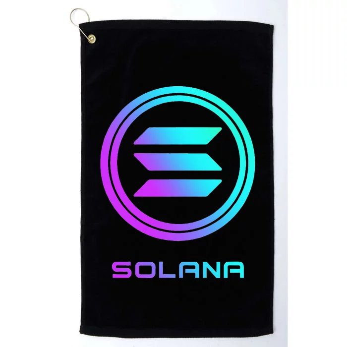 Solana Crypto Sol Coin Blockchain Decentralized Application Platinum Collection Golf Towel