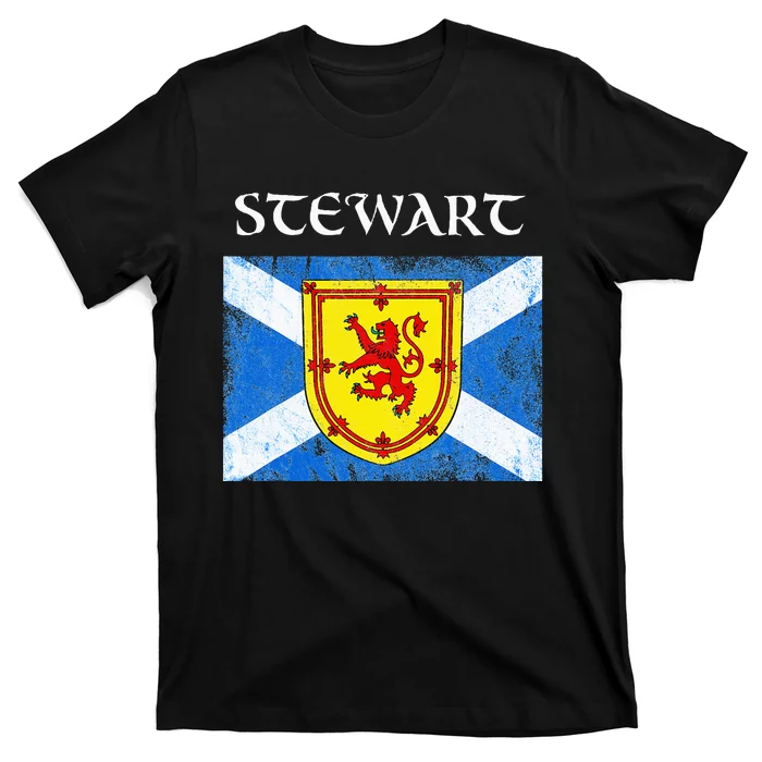 Stewart Clan Scottish Name Scotland Flag T-Shirt