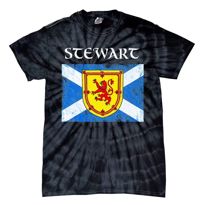 Stewart Clan Scottish Name Scotland Flag Tie-Dye T-Shirt