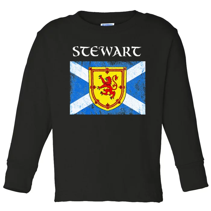 Stewart Clan Scottish Name Scotland Flag Toddler Long Sleeve Shirt