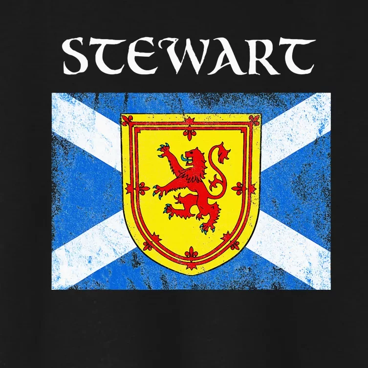 Stewart Clan Scottish Name Scotland Flag Women's Crop Top Tee