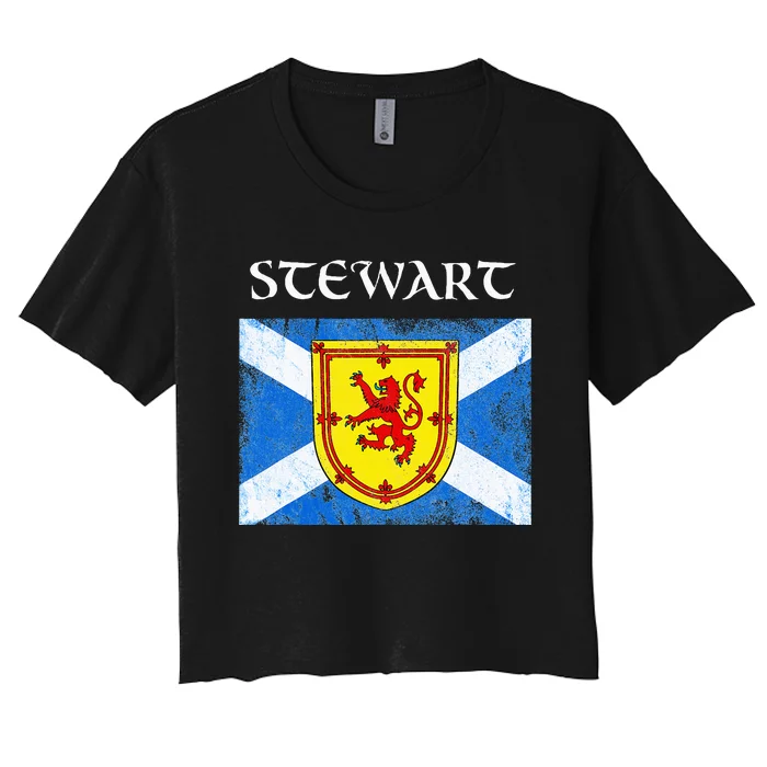 Stewart Clan Scottish Name Scotland Flag Women's Crop Top Tee