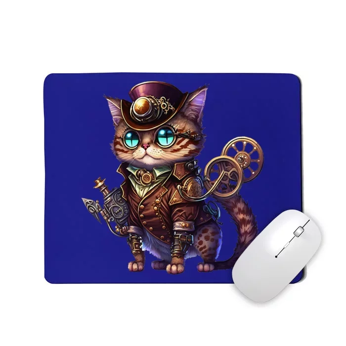 Steampunk Cat Steampunk Kitten Lovers Fantasy Mousepad