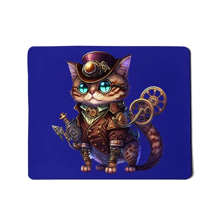 Steampunk Cat Steampunk Kitten Lovers Fantasy Mousepad