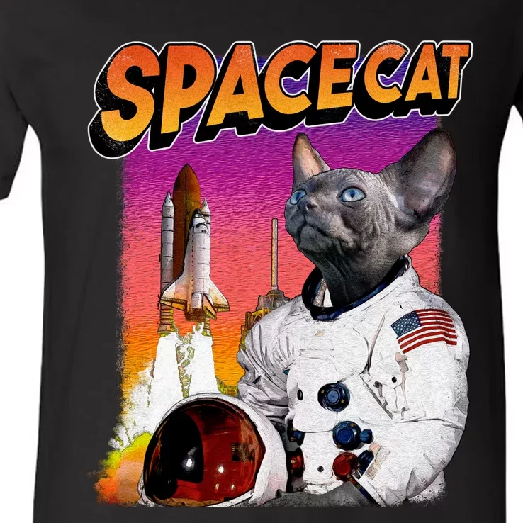 Space Cat V-Neck T-Shirt