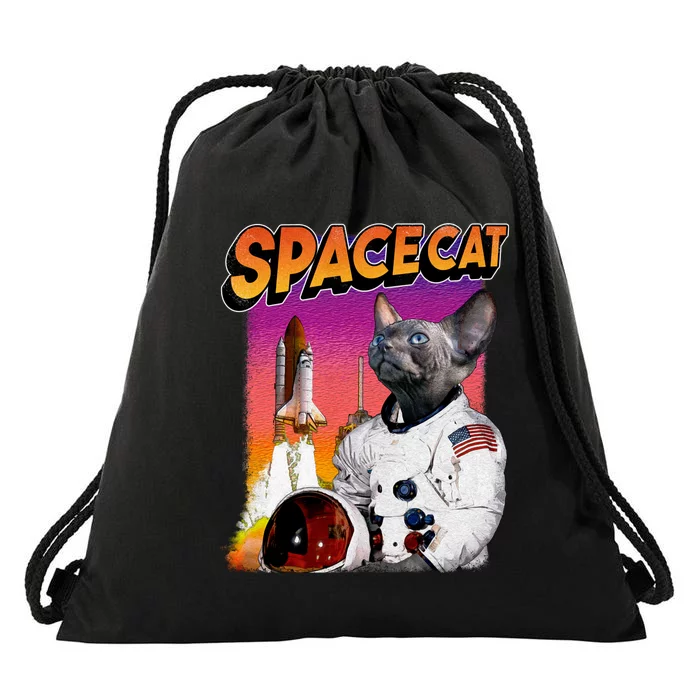 Space Cat Drawstring Bag