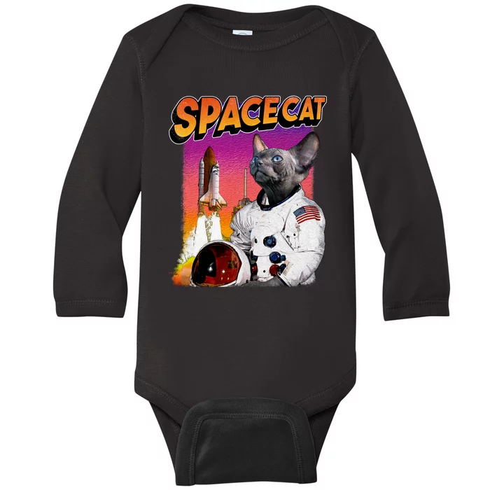 Space Cat Baby Long Sleeve Bodysuit