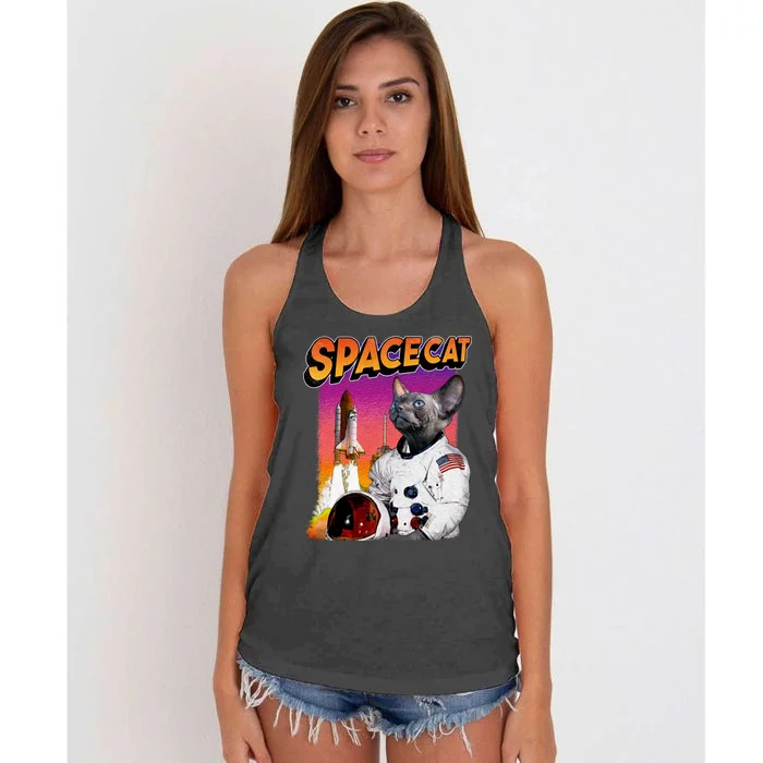 Space Cat Women's Knotted Racerback Tank