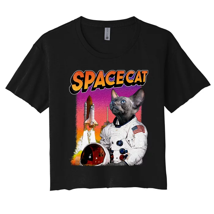 Space Cat Women's Crop Top Tee