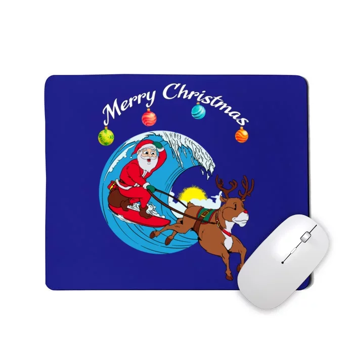 Surfing Christmas Santa Claus Is Coming To Town Gift Mousepad