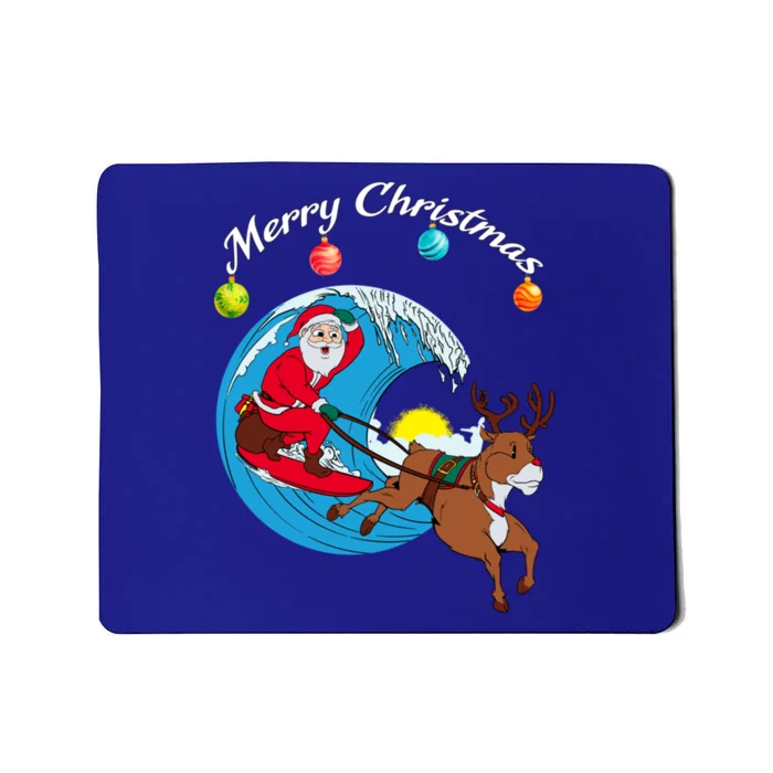 Surfing Christmas Santa Claus Is Coming To Town Gift Mousepad