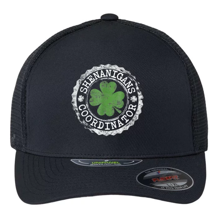 Shenanigans Coordinator Shamrock St. Patrick's Day Flexfit Unipanel Trucker Cap