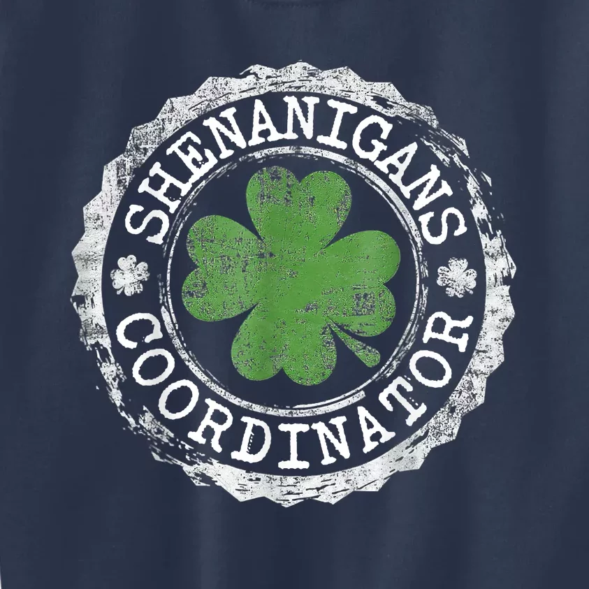 Shenanigans Coordinator Shamrock St. Patrick's Day Kids Sweatshirt