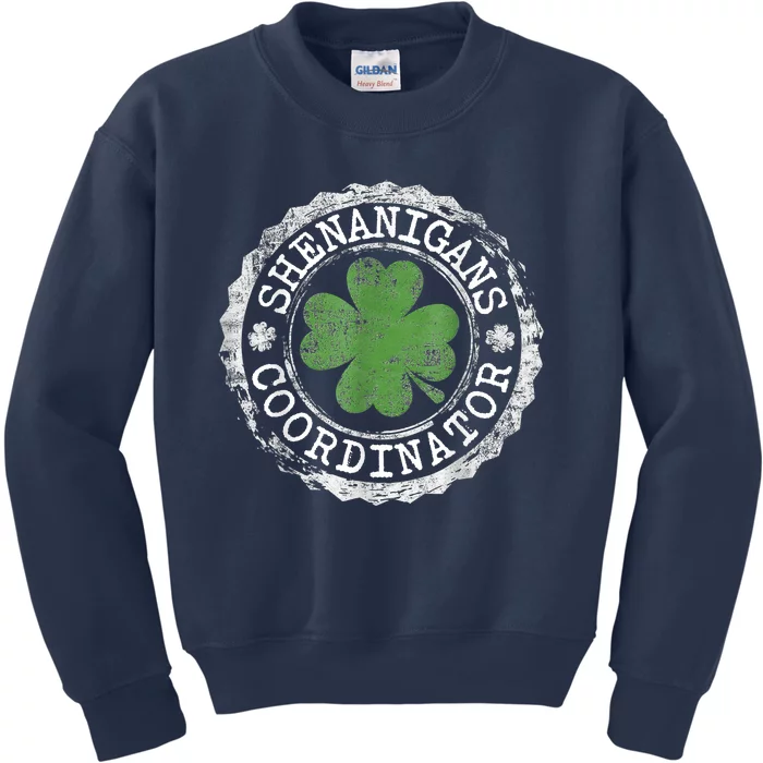 Shenanigans Coordinator Shamrock St. Patrick's Day Kids Sweatshirt