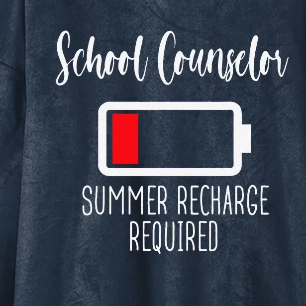 School Counselor Summer Recharge Required Last Day School Hooded Wearable Blanket