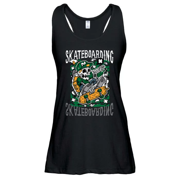 Santa Cruz Skateboarding Skull Skateboard Street Wear Ladies Essential Flowy Tank