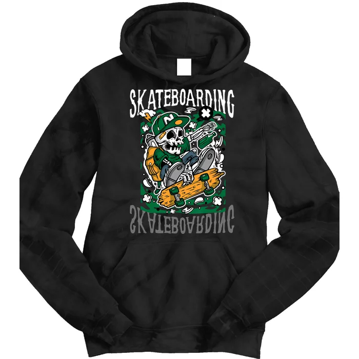 Santa Cruz Skateboarding Skull Skateboard Street Wear Tie Dye Hoodie