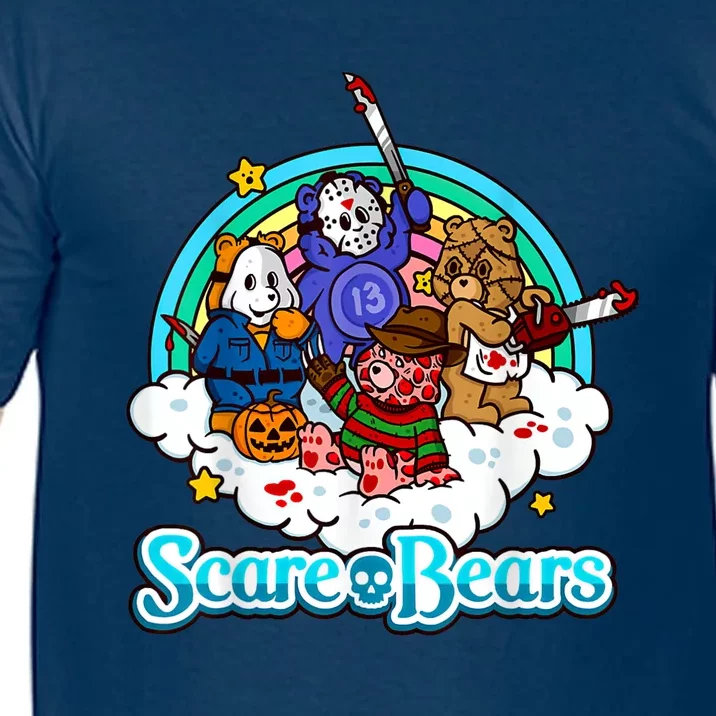 Scary Care Scare Bears Funny Halloween Horror Faces Custom Comfort Colors T-Shirt