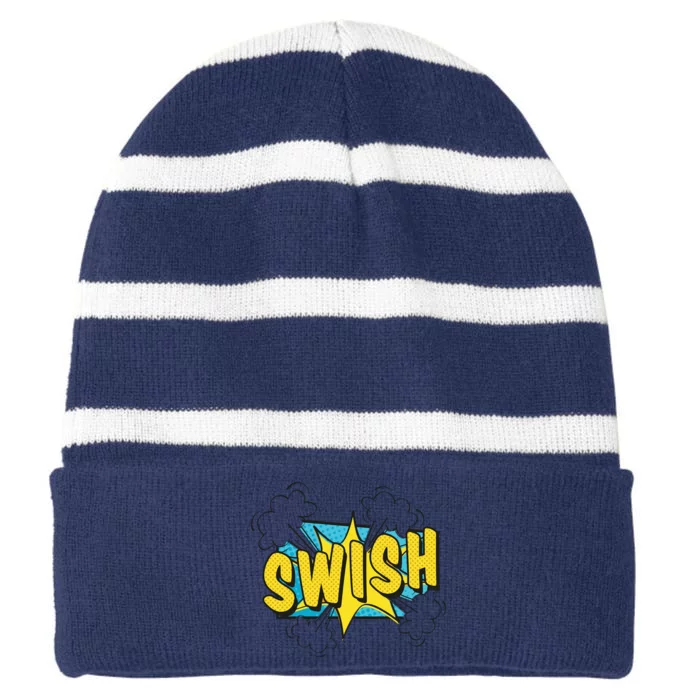 Swish Comic Striped Beanie with Solid Band