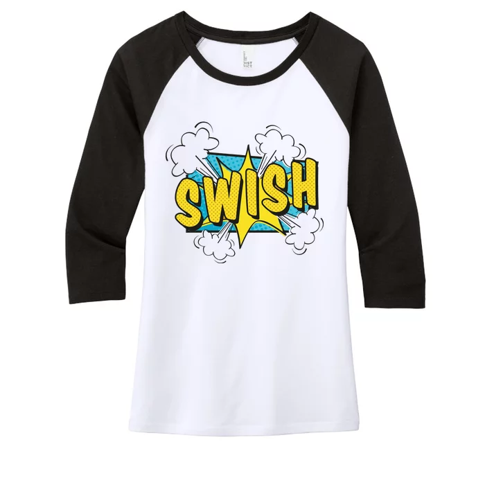 Swish Comic Women's Tri-Blend 3/4-Sleeve Raglan Shirt