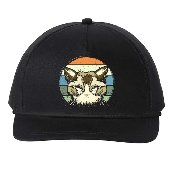 Sad Cat Sunset Cute Gift Snapback Five-Panel Rope Hat