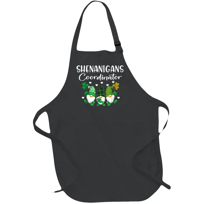 Shenanigans Coordinator St Patricks Day Gnomes Green Proud Full-Length Apron With Pocket