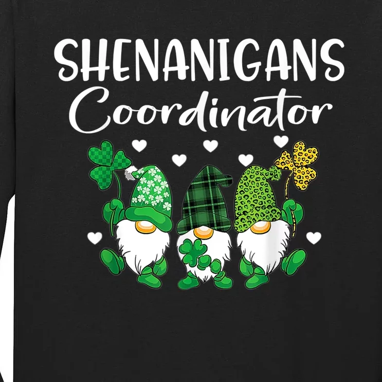 Shenanigans Coordinator St Patricks Day Gnomes Green Proud Tall Long Sleeve T-Shirt