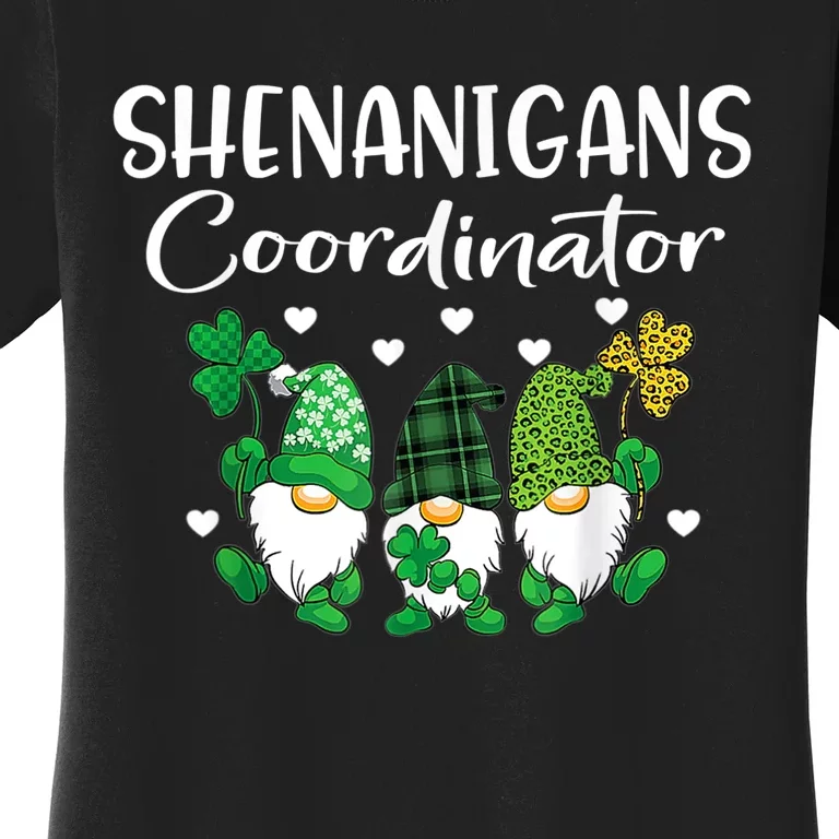 Shenanigans Coordinator St Patricks Day Gnomes Green Proud Women's T-Shirt