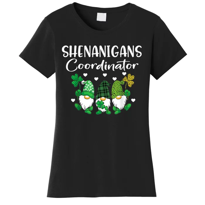 Shenanigans Coordinator St Patricks Day Gnomes Green Proud Women's T-Shirt