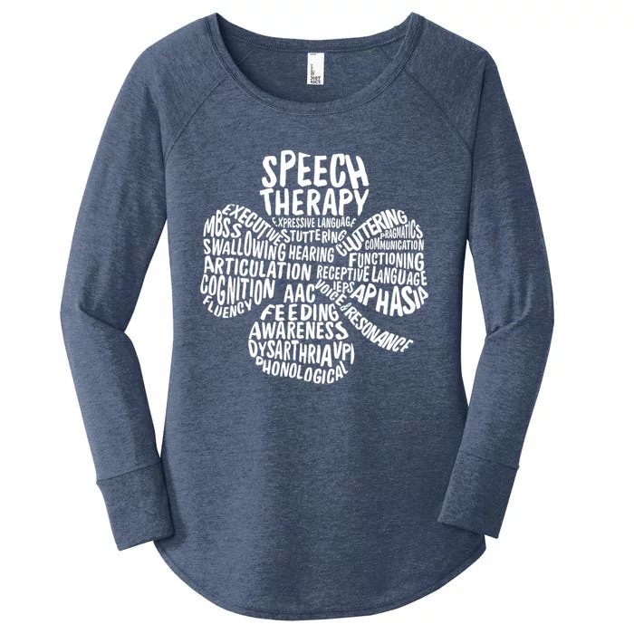 SLP Clover St. Patrick's Day Speech Language Pathologists Women's Perfect Tri Tunic Long Sleeve Shirt