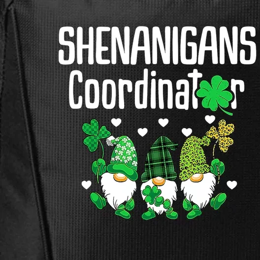 Shenanigans Coordinator St Patricks Day Gnomes Green Proud City Backpack