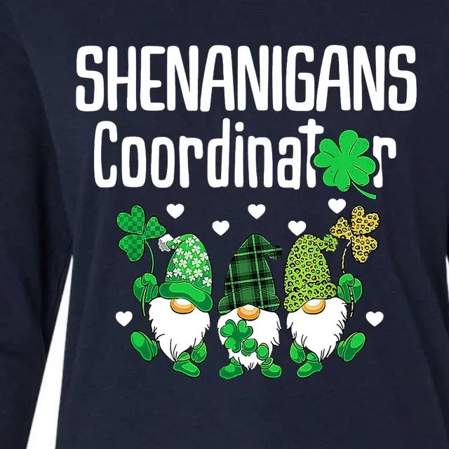 Shenanigans Coordinator St Patricks Day Gnomes Green Proud Womens Cotton Relaxed Long Sleeve T-Shirt