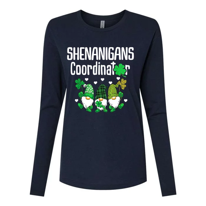 Shenanigans Coordinator St Patricks Day Gnomes Green Proud Womens Cotton Relaxed Long Sleeve T-Shirt