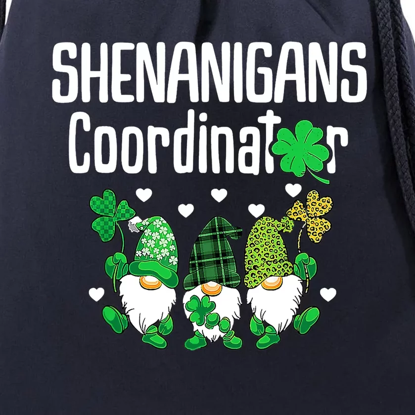 Shenanigans Coordinator St Patricks Day Gnomes Green Proud Drawstring Bag