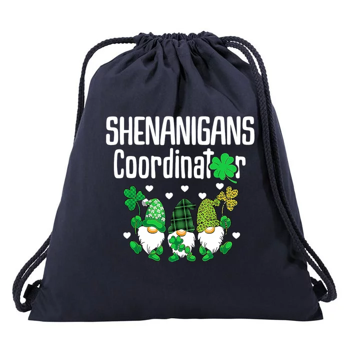 Shenanigans Coordinator St Patricks Day Gnomes Green Proud Drawstring Bag