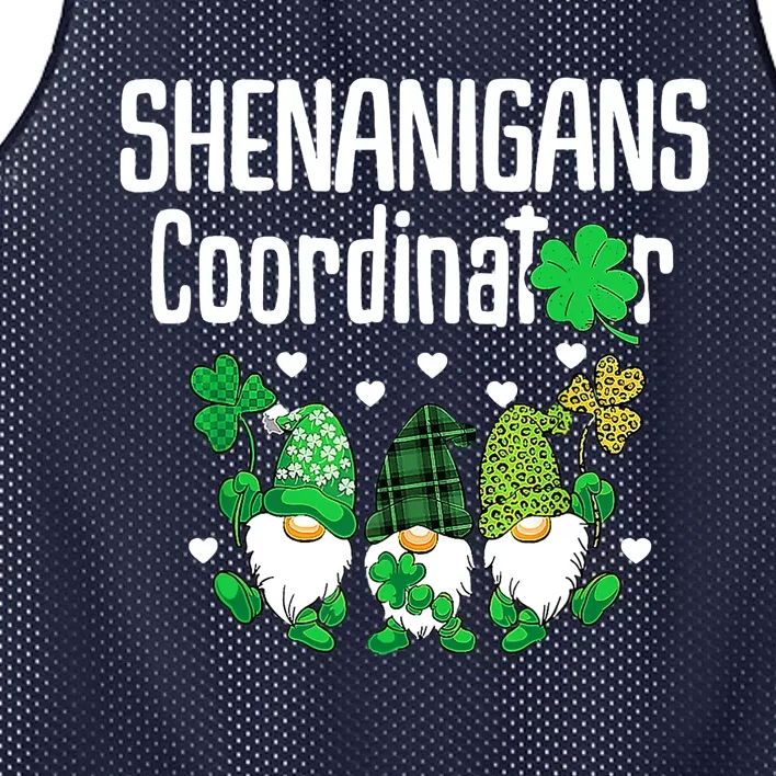 Shenanigans Coordinator St Patricks Day Gnomes Green Proud Mesh Reversible Basketball Jersey Tank