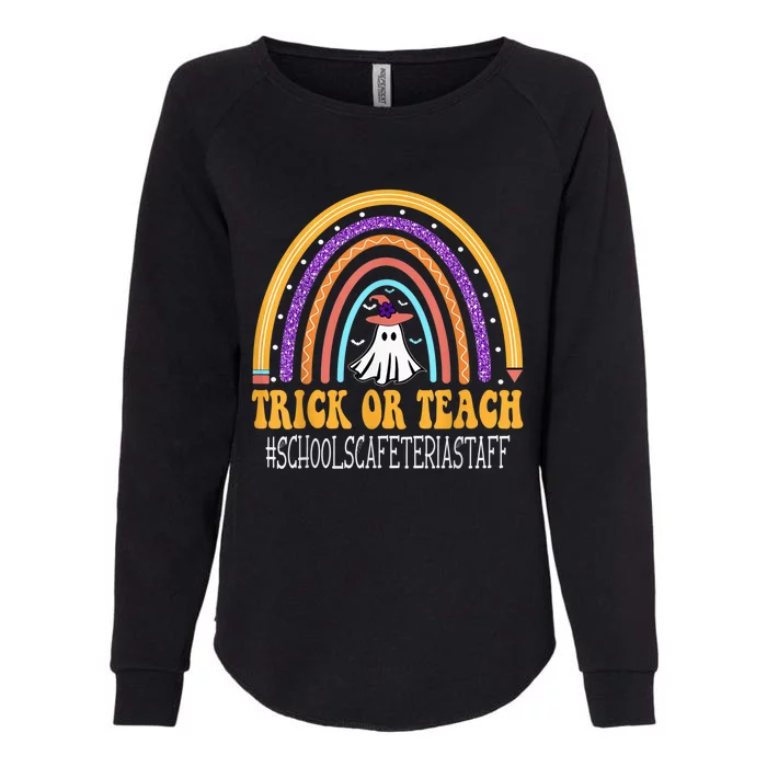 Schools Cafeteria Staff Rainbow Trick or teach Halloween Womens California Wash Sweatshirt