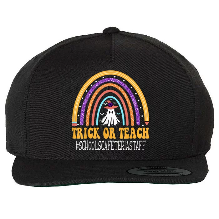 Schools Cafeteria Staff Rainbow Trick or teach Halloween Wool Snapback Cap