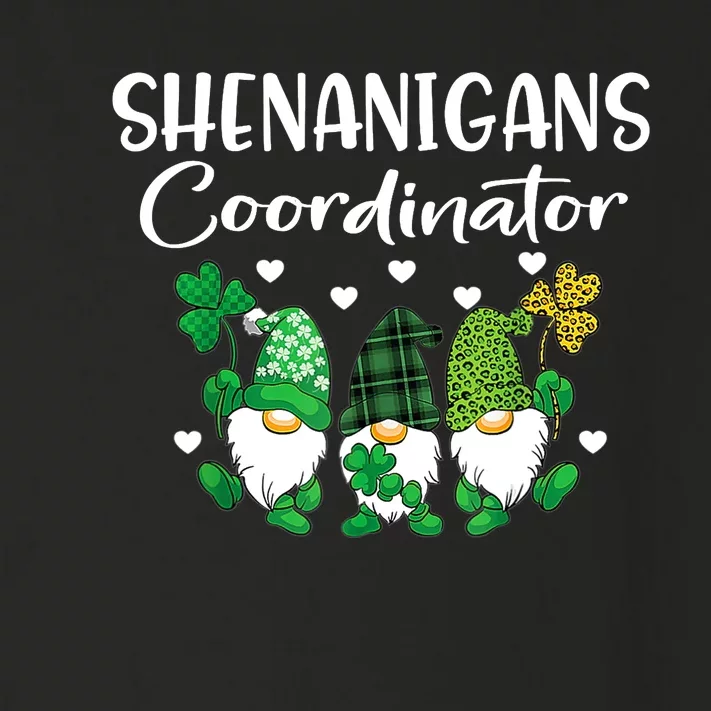 Shenanigans Coordinator St Patricks Day Gnomes Green Proud Toddler Long Sleeve Shirt