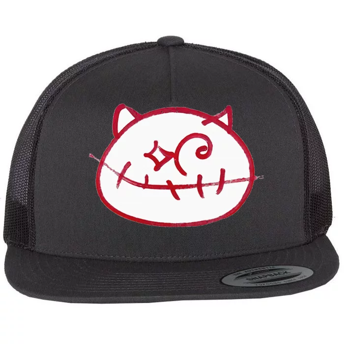 Smiling Cat Flat Bill Trucker Hat