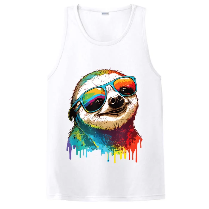 Sloth Colorful Sloth Outfit Sloth Lover Performance Tank