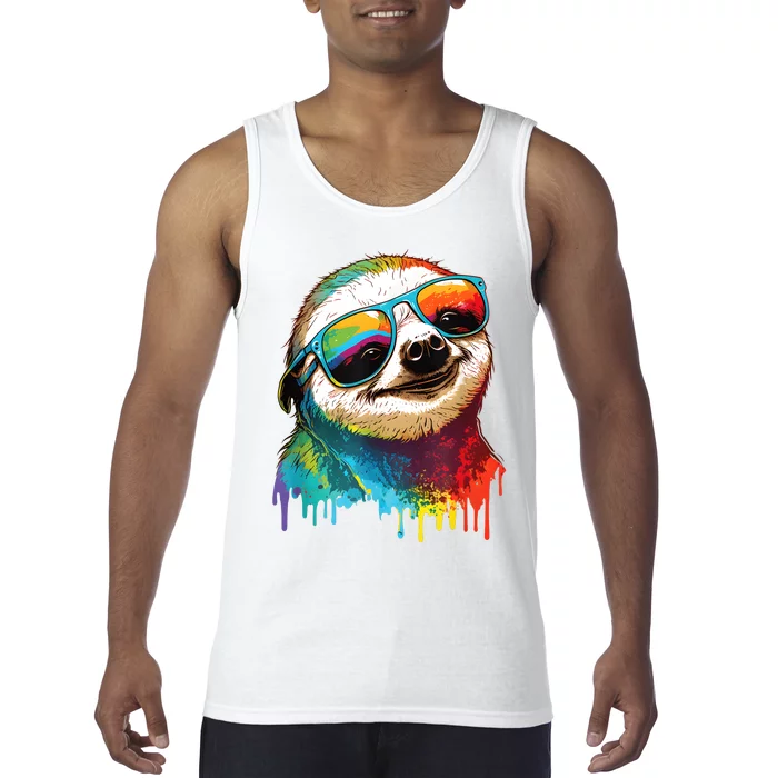 Sloth Colorful Sloth Outfit Sloth Lover Tank Top