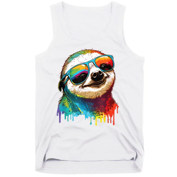 Sloth Colorful Sloth Outfit Sloth Lover Tank Top