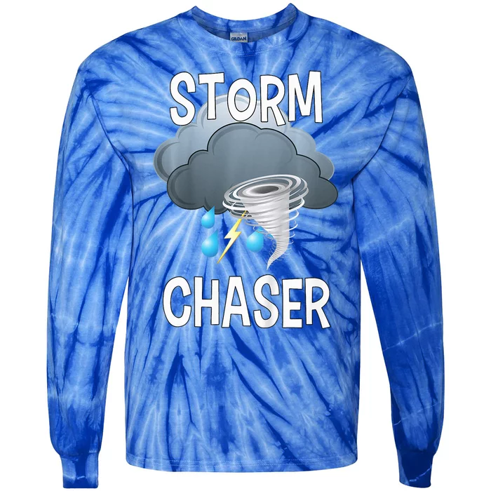 Storm Chaser Storm Hunter Tornado Tie-Dye Long Sleeve Shirt