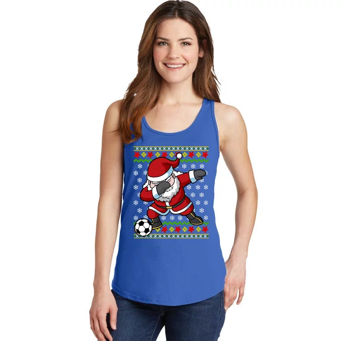 Santa Claus Soccer Dabbing Ugly Christmas Gift Ladies Essential Tank