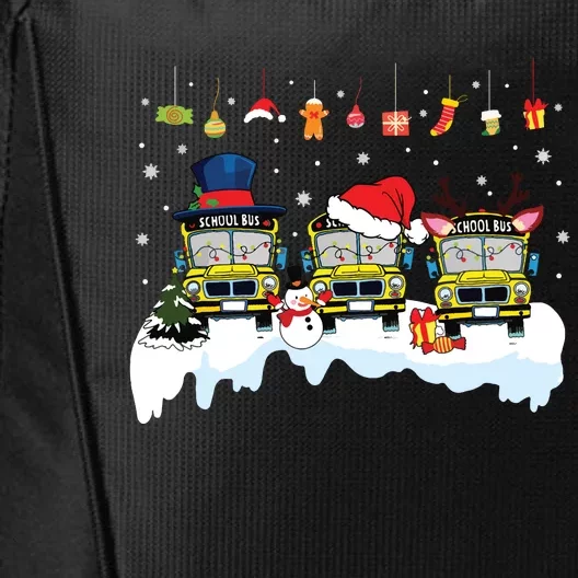 Santa Claus School Bus Driver Christmas Costume Xmas Pajama City Backpack