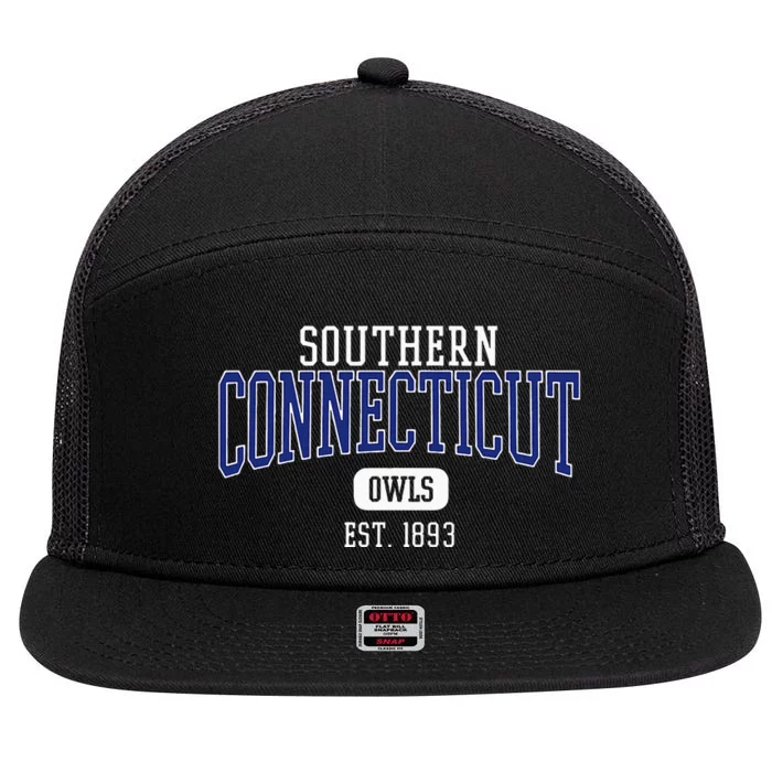 S.O.U.T.H.E.R.N Connecticut State Owls Est. Date 7 Panel Mesh Trucker Snapback Hat