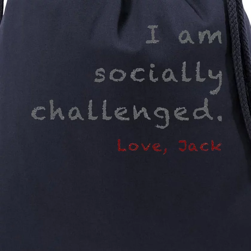 Socially Challenged Drawstring Bag