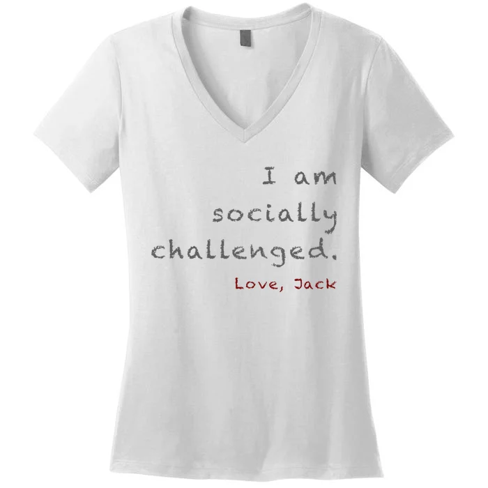 Socially Challenged Women's V-Neck T-Shirt