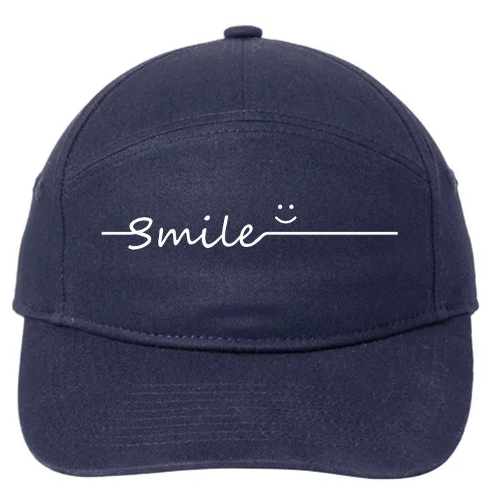 Smile Cute Smiley Face Gift 7-Panel Snapback Hat